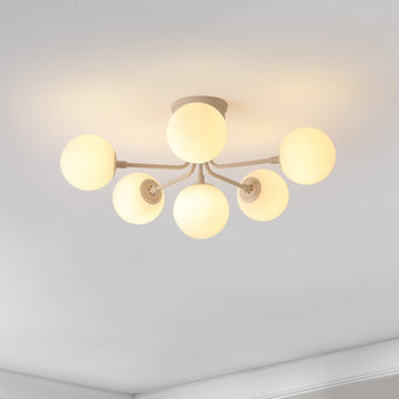 Olivier Parisian 24" Globe Modern Industrial Iron Bistro LED Semi Flush Mount